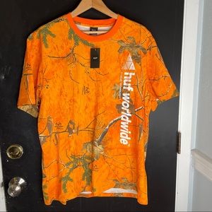 HUF Worldwide Realtree Logo Orange Camo Shirt